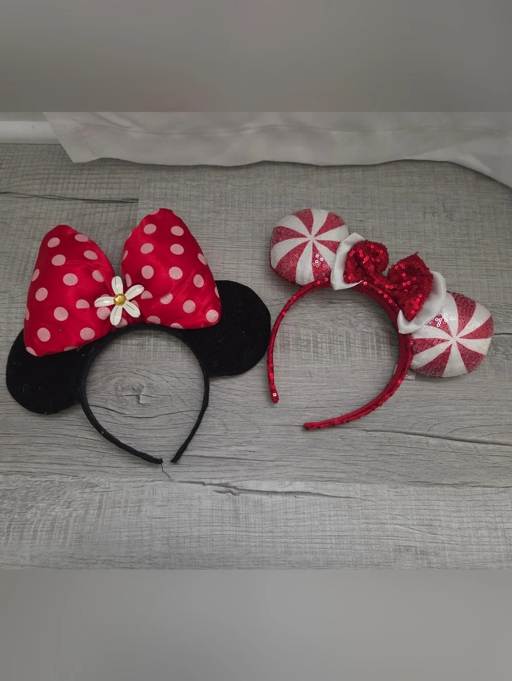 Disney Red Polka Dot & Peppermint Headband Set - Minnie Mouse Style Ears